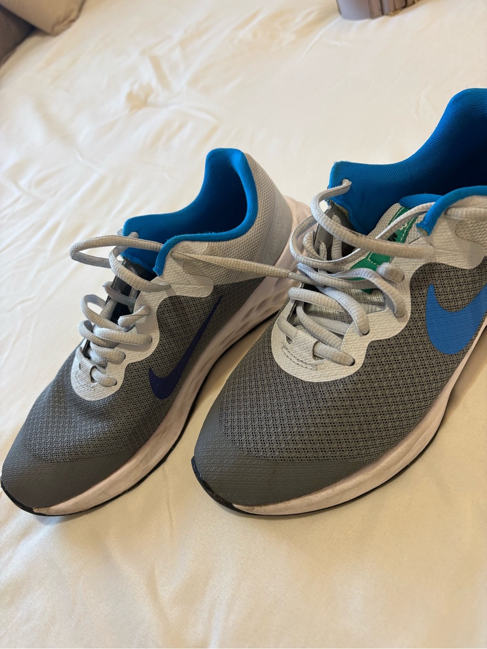 Nike Gray and Blue Athletic Sneakers